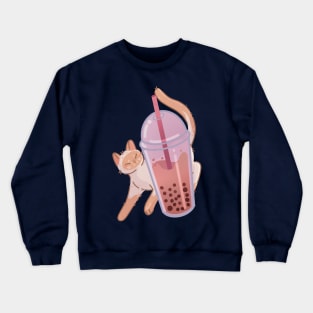 Bubble Tea Boba Red Point Thai Cat Crewneck Sweatshirt